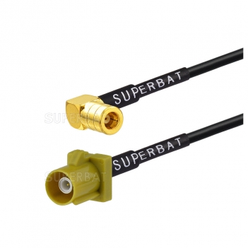 GPS glonass Antenna cable/GSM antenna extension cable/SMA cable: FAKRA male straight to SMB Plug right angle with RG174