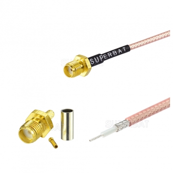 RG316 Coax Pigtail Cable Assembly with SMA female and PCB Solder