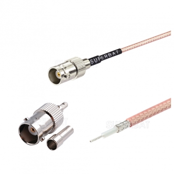 RF coaxial coax cable BNC Jack straight connector silver Cable