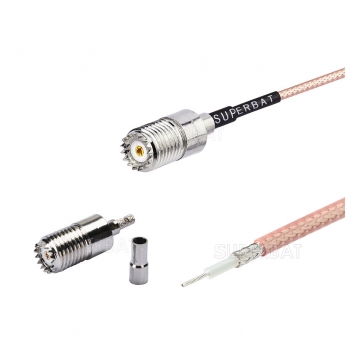 Mini UHF female for RG174 RG316 cable assembly