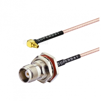 MMCX male right angle to TNC jack bulkhead o-ring Pigtail Antenna Jumper Cable RG316