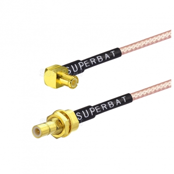 RF cable assembly/Pigtails/Jumper/Interface Cable: SMB female straight bulkhead to MCX male right angle with RG316 cable