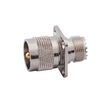 RF Coaxial Coax Antenna Adapter UHF SO239 SO-239 female to UHF Male pl259 PL-259 Connector Straight 4 Hole Flange Adapter