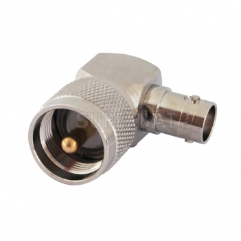 RF Coaxial Coax Handheld Radio Antenna Adapter BNC Female to UHF Male PL259 PL-259 Right Angle Connector Adaptor