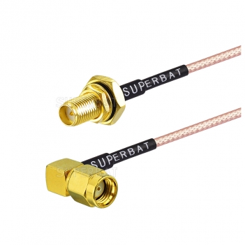 Waterproof RP-SMA female to right angle RP-SMA male for RG316 custom cable assembly