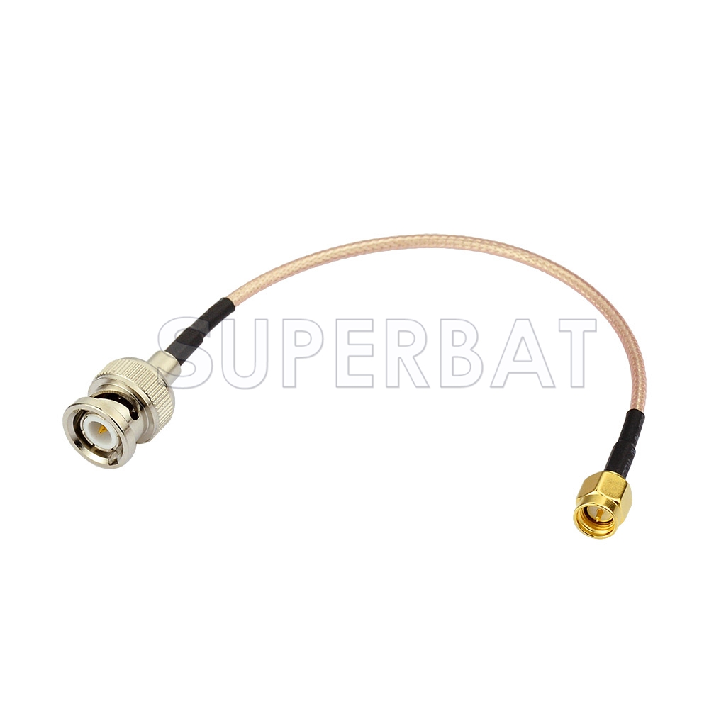 DHT Electronics RF coaxial Coax Cable Assembly BNC Male to MCX Male Right Angle 12 
