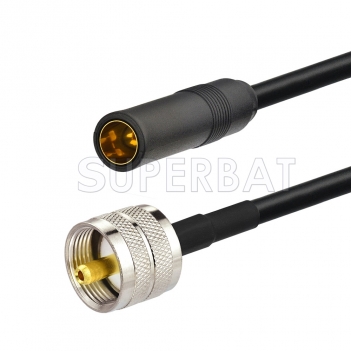 PL259 UHF Male to Motorola Female Connector - Car Radio AM/FM Antenna Aerial RG58 Cable Extension Lead 12"