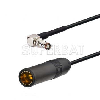 Car FM/AM DAB Radio Antenna Extension Lead DIN 41585 jack female to Fakra SMB female 1M RG174 Coaxial Cable