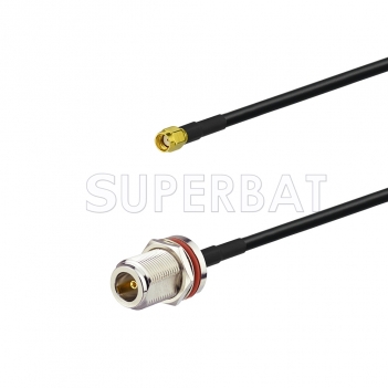 RF Coaxial coax antenna adapter N-type to RP-SMA connetcor with KSR195 cable