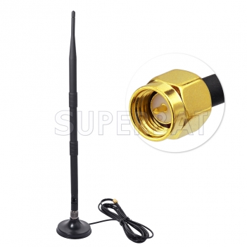 9dB magnetic 3G/UMTS/GPRS/GSM antenna SMA male connector for Broadband Router