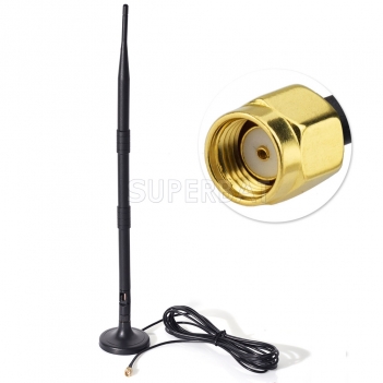 Wi-Fi Antenna Magnetic Stand Base RP SMA Connector with 3m Extension Cable
