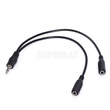3.5mm 1/8" Stereo Male Mini Plug to 2 Female Jack Adapter Audio Y Cable