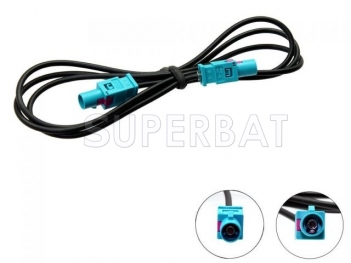Superbat Fakra Plug male to Fakra Plug Z Long Pigtail Cable RG174 100cm Neutral Coding