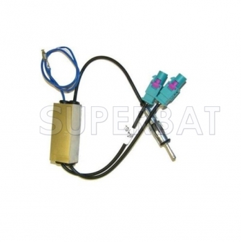 Superbat Twin Fakra to DIN Aerial Adaptor for Autoleads Vauxhall VW Audi
