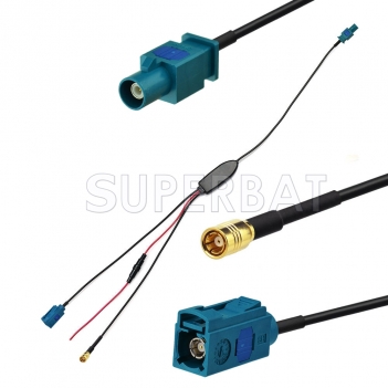 FM/AM to DAB/FM/AM car radio aerial converter/splitter/Amplifier Fakra connectors for Blaupunkt DAB