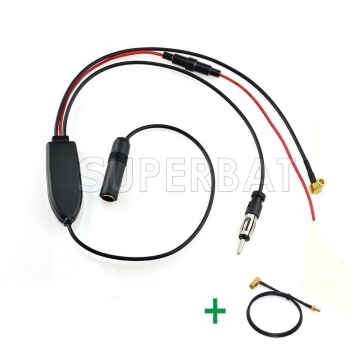 FM/AM to DAB/FM/AM car radio aerial Amplifier/converter/splitter With SMB to SMA Aerial adaptor cable for Beat DAB