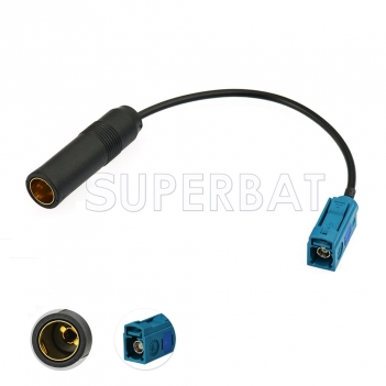 FM/AM to DAB/FM/AM car radio aerial Amplifier/converter/splitter and Fakra to DIN Aerial adaptor cable