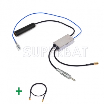 FM/AM to DAB/DAB+/FM/AM car aerial Amplifier/converter/splitter and MCX Aerial adaptor cable for C-KO DAB