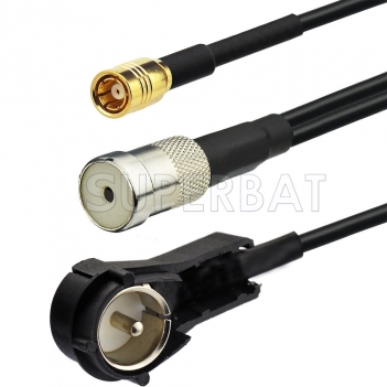 FM/AM to DAB Aerial Converter/Splitter ISO Adapter Cable for Kenwood DAB+
