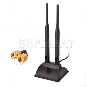 Dual Antenna 6DBi Omni Directional RP-SMA For Indoor WiFi Wireless Range Signal
