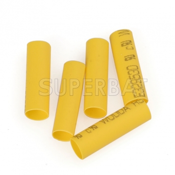 100Pcs yellow Wire Wrap Sleeve 3.5 mm Dia 18 mm Long Heat Shrink Tubing