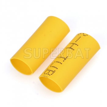 Wire Wrap Sleeve 6 mm Dia 20 mm Long Heat Shrink Tubing 100Pcs yellow for KSR195 RG58 cable