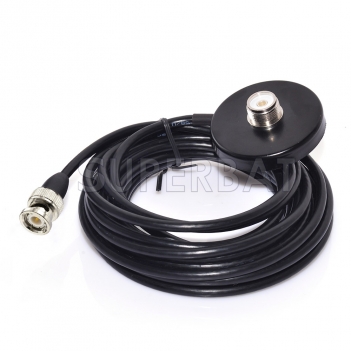 Vehicle/car Mobile Radio 9cm Antenna Magnetic Base Mount 5M Cable VHF/UHF Dual Band and BNC to SMA connector Adapter