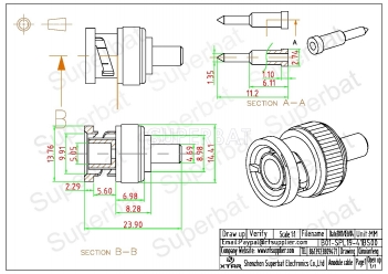 BNC Plug Male Connector Straight Crimp for RG58 LMR195