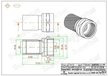 F Plug Male Connector Straight Twist-on for RG6 LMR-300