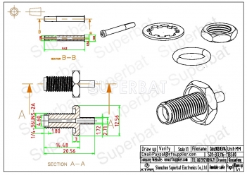 SMA Female Bulkhead O-ring Crimp Cable Connector for RG316 RG174