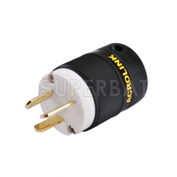 AU Mains Power Plug Male Connector Gold Conductor Cable Cord IEC