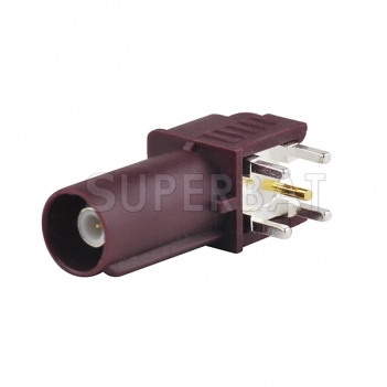 Fakra SMB Plug PCB mount angled connector Purple for GSM Car connector