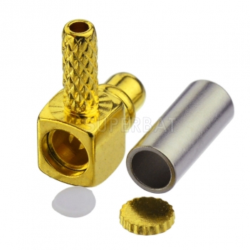MMCX Crimp Plug Right Angle connector for RG178 Cable