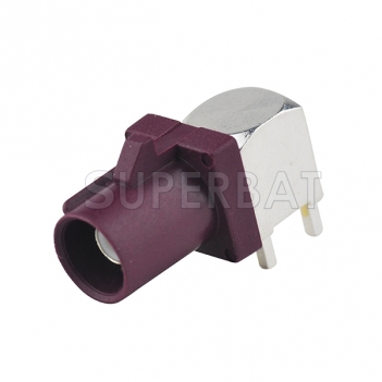 Fakra SMB Plug PCB mount angled Male connector Purple for GSM,GPS system