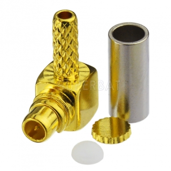 MMCX Crimp Plug Right Angle connector for RG178 Cable