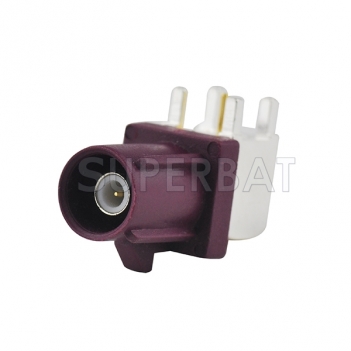 Fakra SMB Plug PCB mount angled Male connector Purple for GSM,GPS system