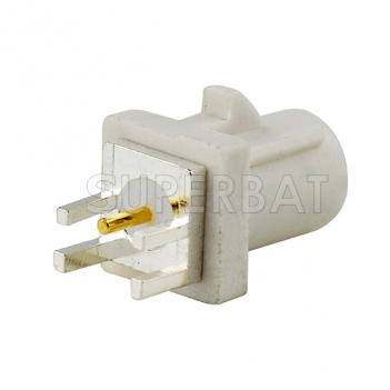 Fakra Plug End Launch PCB mount connector white Radio With Phantom