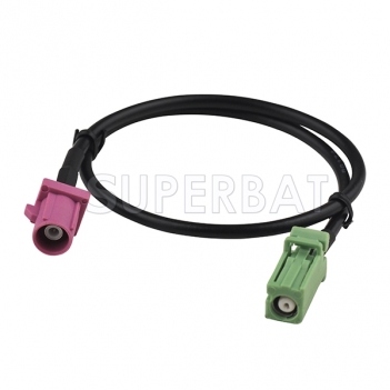Fakra male "H" to AVIC green female pigtail cable RG174 for GPS Antenna