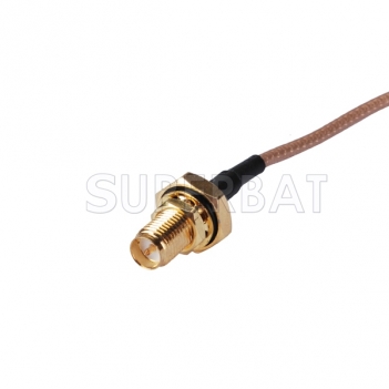 RF cable assembly SMA male right angle to RP-SMA female bulkhead O-ring pigtail cable RG316