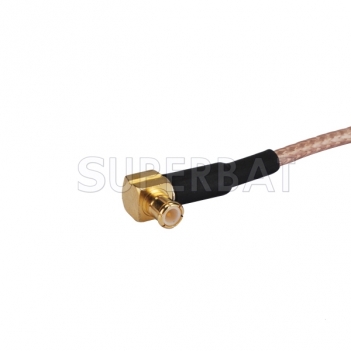 RF cable assembly MCX male right angle to RP-TNC female bulkhead O-ring pigtail cable RG316