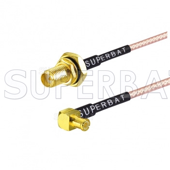RF Extension Cable Connector RP-SMA female bulkhead nut waterproof to MCX male angled Assembly Rf Wire RG316