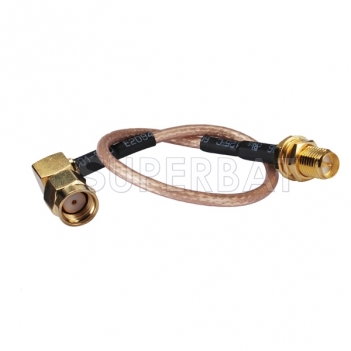 Reverse Polarity SMA (RP-SMA) Male bulkhead straight to RP-SMA Male Right Angle RP-SMA Extention Cable RF Cable Assembly