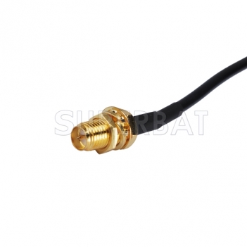 RP-SMA Female bulkhead to TS-9 Male Right Angle RG174 3G Wireless Modem Extension Adapter Cable For Huawei USB Modem