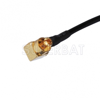 RF cable assembly MC-Card Plug right angle to SMA female bulkhead pigtail cable RG174