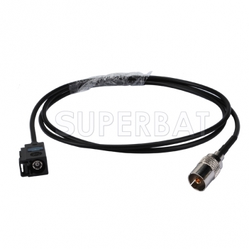 Pigtail cable Fakra female A Straight to TV female RG174 15cm