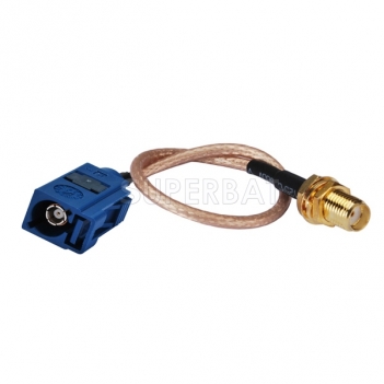 Fakra C female to SMA female nut RF coaxial cable adapter RG316 20cm for GPS Telematics or Navi