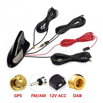 Car Roof Top Shark Fin Antenna,Vehicle In-Dash Head Unit GPS Navigation System DAB Digital Radio Car Stereo FM/AM Radio Combined Amplified Antenna