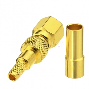 SMC Female Plug straight Cable Connector Goldplated Solder RG174,RG316,LMR100