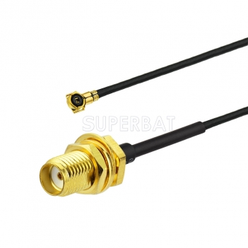 IPEX MHF4 MH4 Female RA to SMA Bulkhead panel Female connector pigtail cable 0.81mm RF MHF4 cable RF coaxial cable