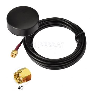 4G LTE Thru Hole Screw Mount 3dBi Omni-directional SMA Male Antenna for 4G LTE Router Vehicle Truck RV Motorhome Marine Boat Cell Phone Booster System